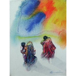 Hussain Chandio, 12 x 14 Inch, Acrylic on Canvas, Figurative Painting-AC-HC-092